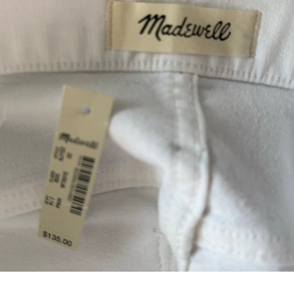 MADEWELL new 10" high rise skinny crop button front pure white denim jeans - Picture 6 of 10